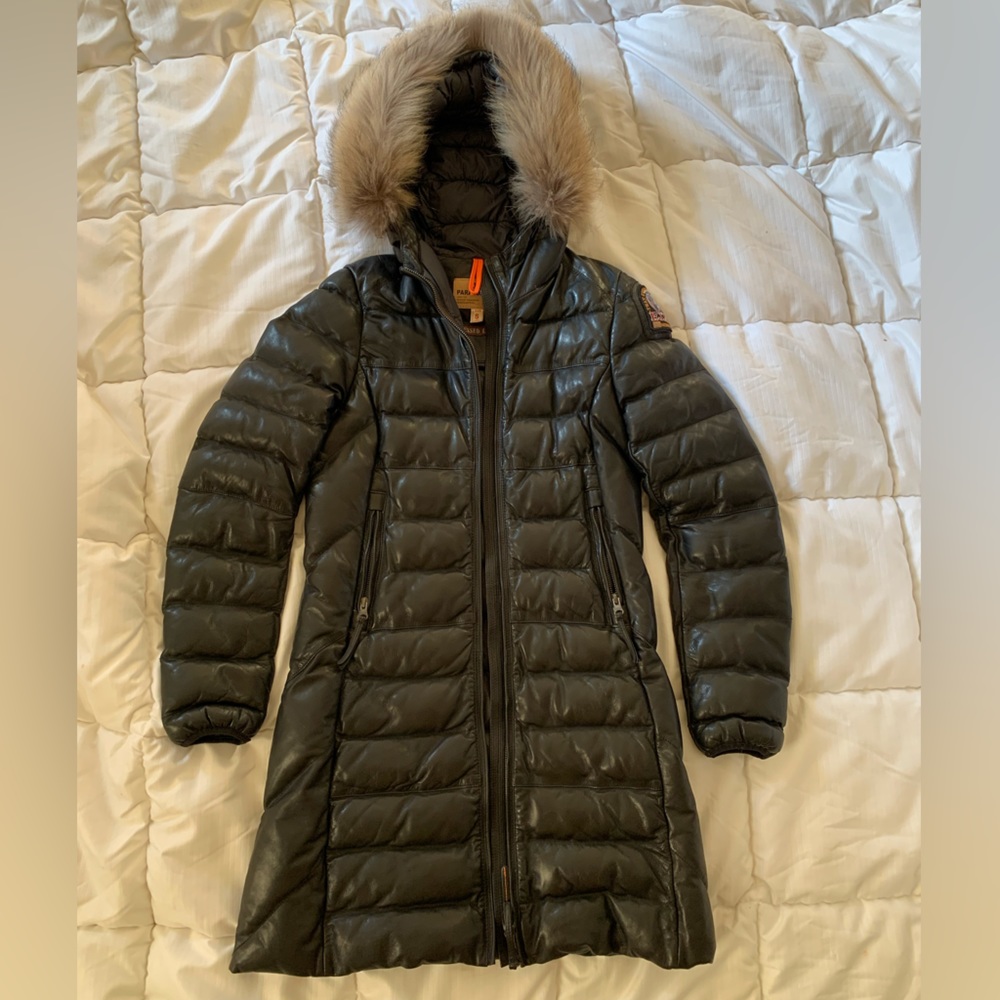 Parajumpers real distressed leather ski jacket size small